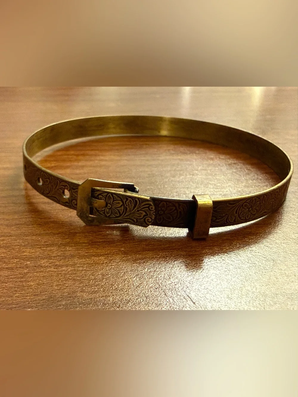 Antique Victorian Etched Buckle Bracelet